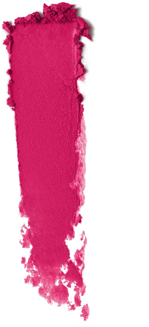 Ett kraftigt rosa läppstiftstreck med ojämna kanter, som går vertikalt i mitten.