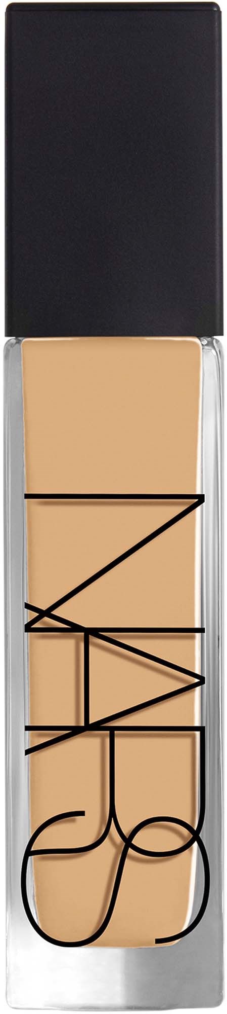 NARS flydende foundationflaske med sort låg, der viser NARS-logoen foran.