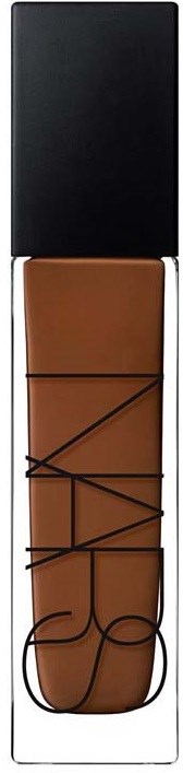 En leppestiftholder med brun farge og svarte designdetaljer i et gjennomsiktig etui.