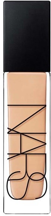 A clear bottle of NARS liquid concealer with a black cap, showing the cream inside and the brand name.
