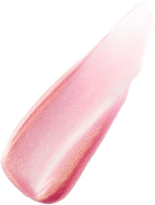 En rosa- eller ferskenfarget sminkeprodukt, muligens leppestift eller gloss, med en glatt og skinnende tekstur.