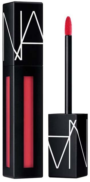 Een zwarte houder met een roze lipgloss en een aparte applicatiespons met roze product.