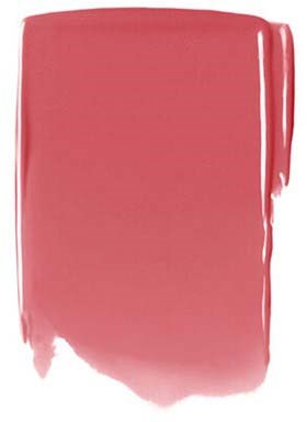 A pink lipstick smear with a glossy finish and uneven edges. No text or other elements visible.