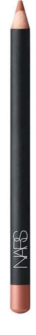 A NARS lip pencil in a beige shade with a black body and silver cap.