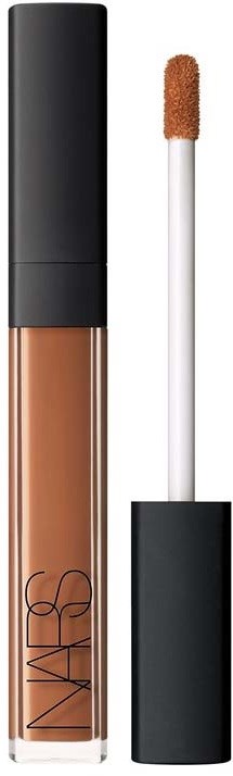 Lippenstift in einer Tube mit Applikatorbürste, schwarzem Deckel und beige-brauner Farbe.
