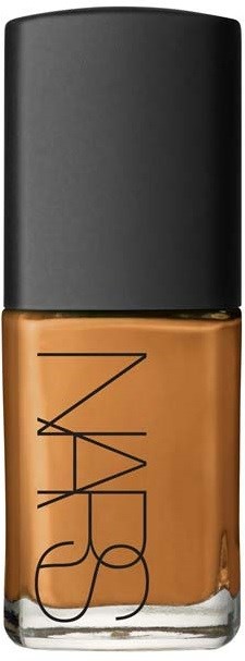 NARS nagellakfles met zwarte dop en bruin-oranje nagellak.