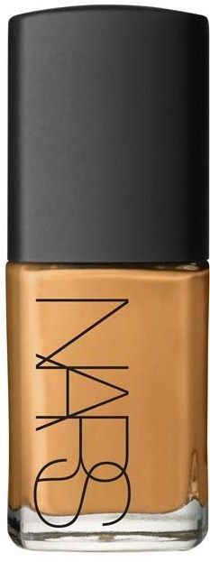 NARS foundationfles met zwarte dop, lichtbruine vloeistof.