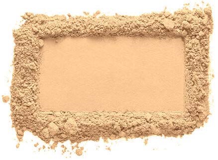 En rektangulär kontur av beige pulver omgiven av lös pulver på alla sidor.