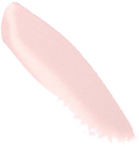 Ett mjukt rosa pensstreck med ojämna kanter på vit bakgrund.
