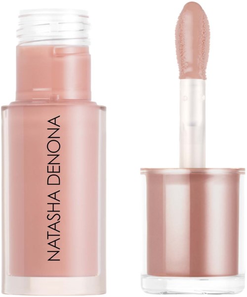 Lippenstift-Gel Tiegel mit Applikator, mit dem Label Natasha Denona in Hellrosa.
