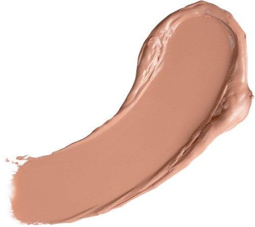 Cremfarbener Make-up-Proben auf weißem Hintergrund.