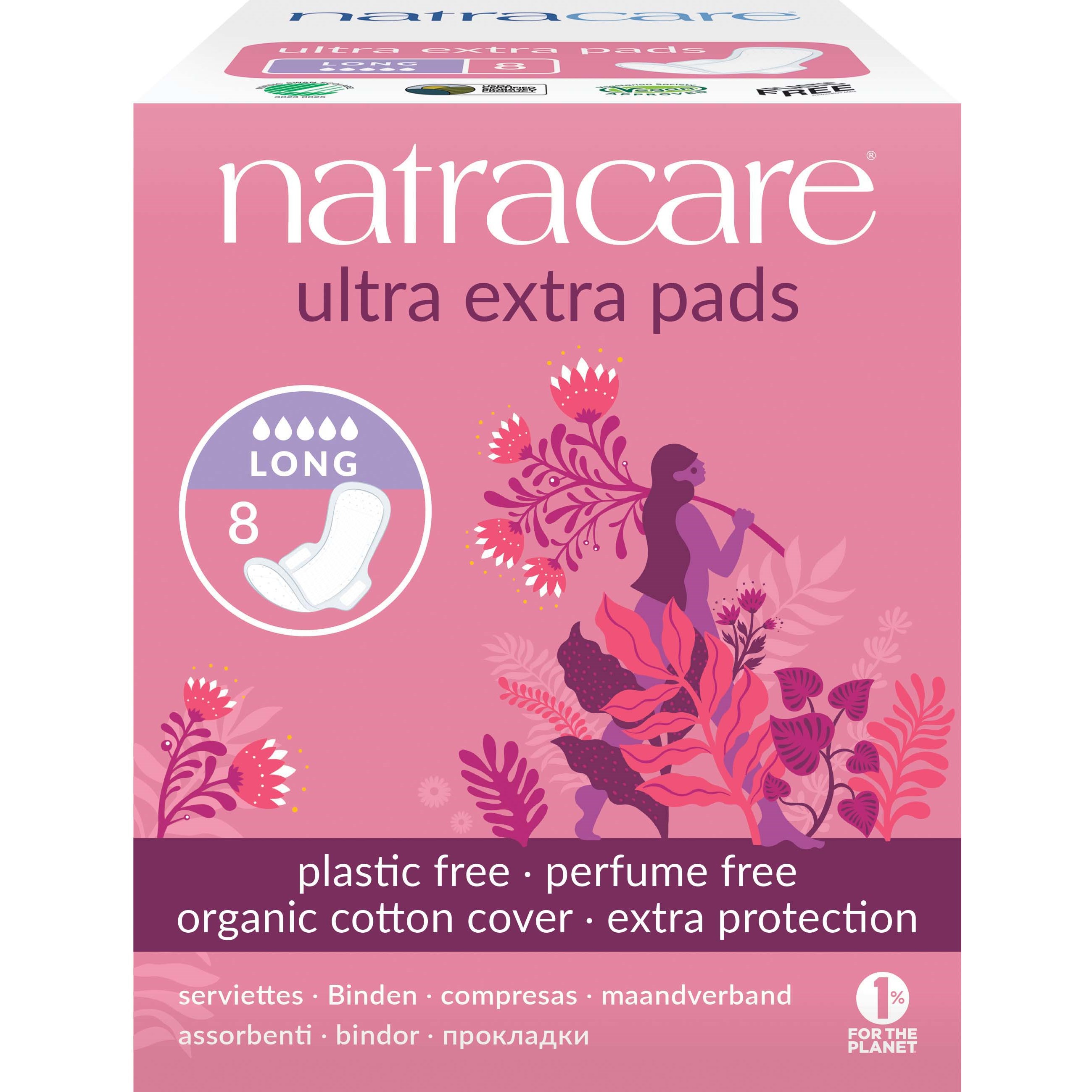 Läs mer om Natracare Ultra Extra Pads Long 8 pcs