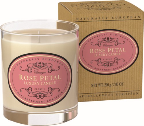 Naturally European Rose Petal Candle 200 ml