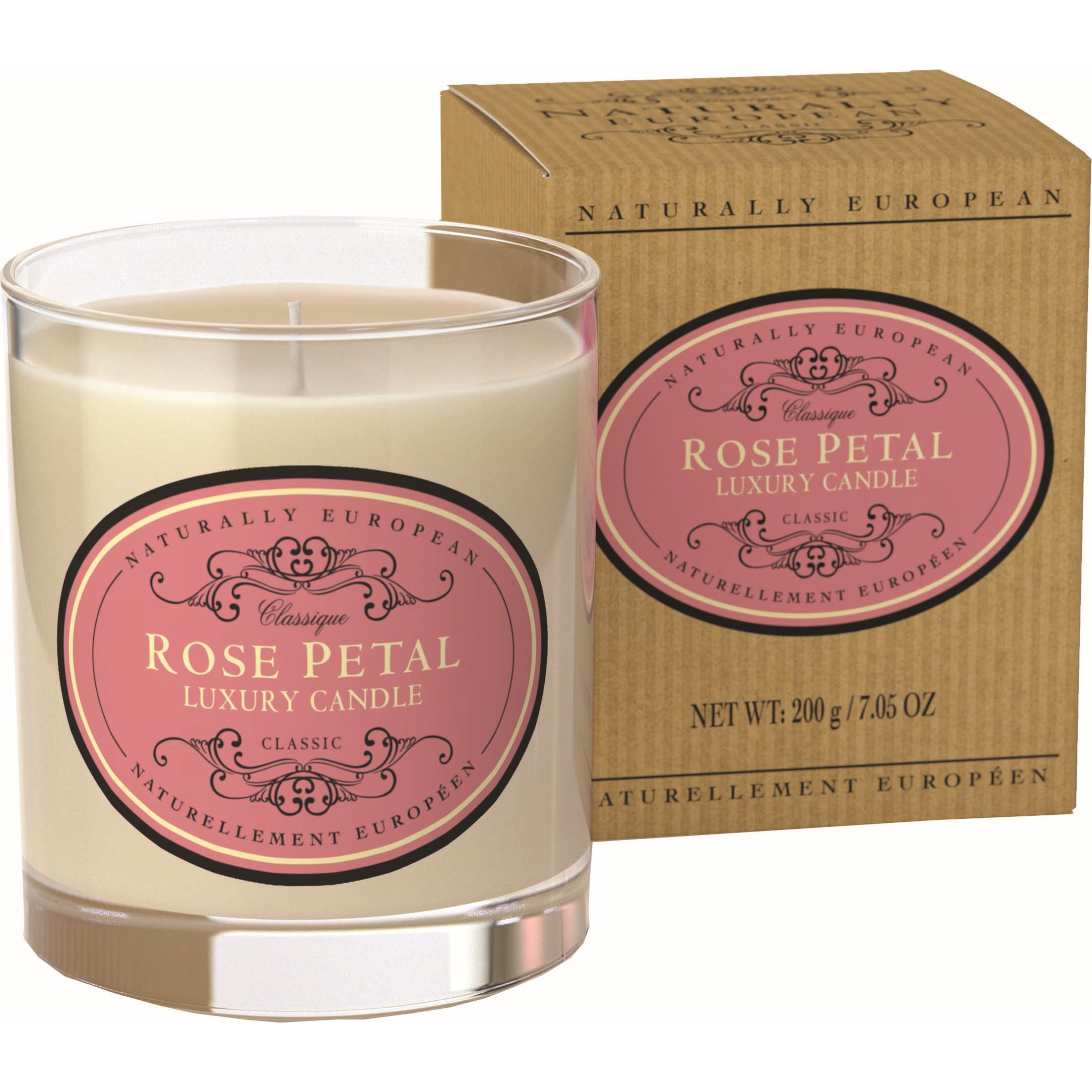 Naturally European Rose Petal Candle 200 ml