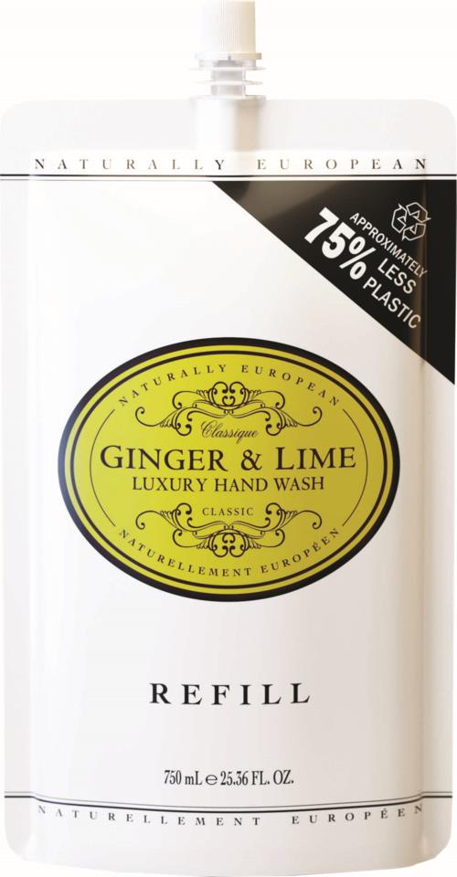 Naturally European Refill Hand Wash Ginger & Lime 750 ml
