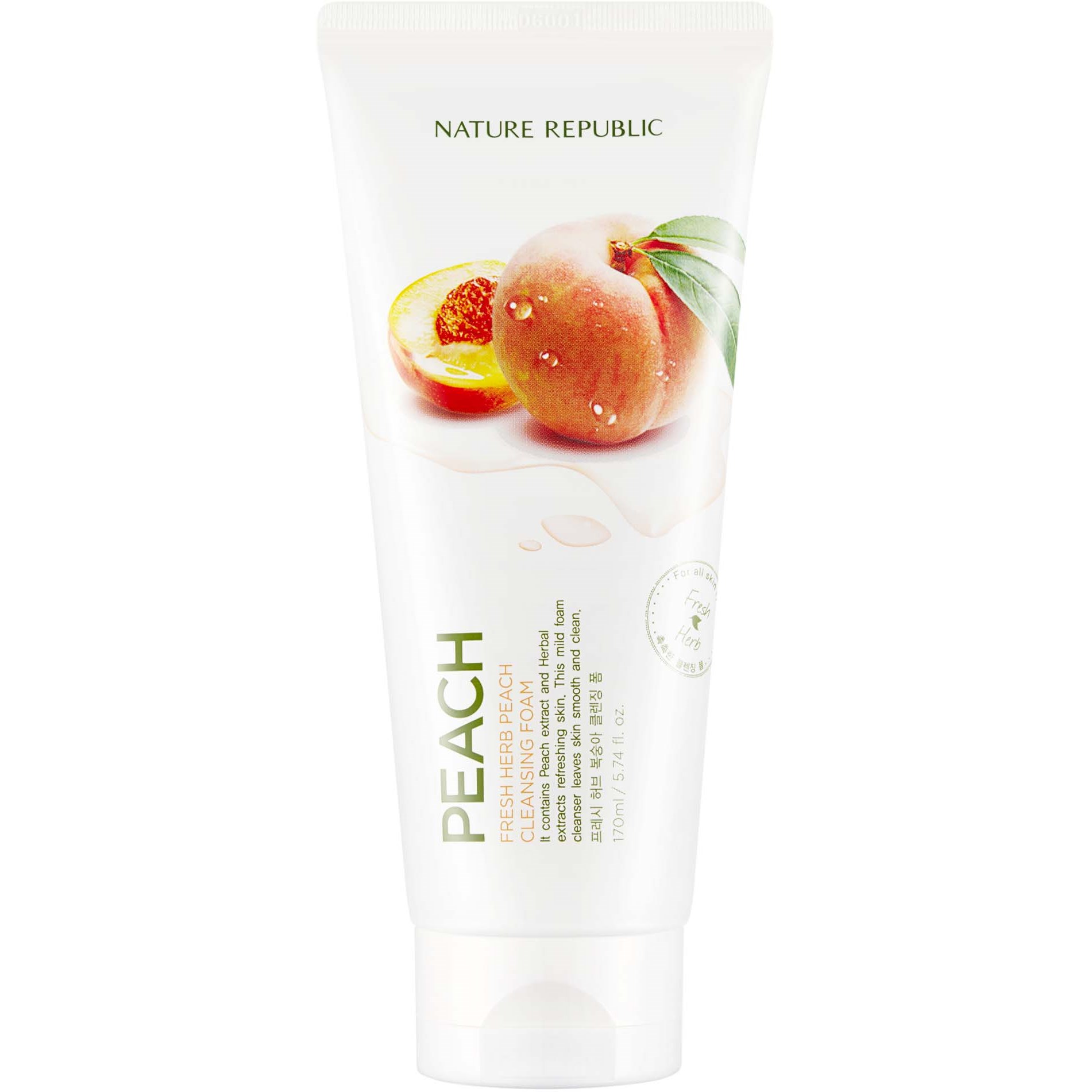 Läs mer om Nature Republic Fresh Herb Peach Cleansing Foam 170 ml