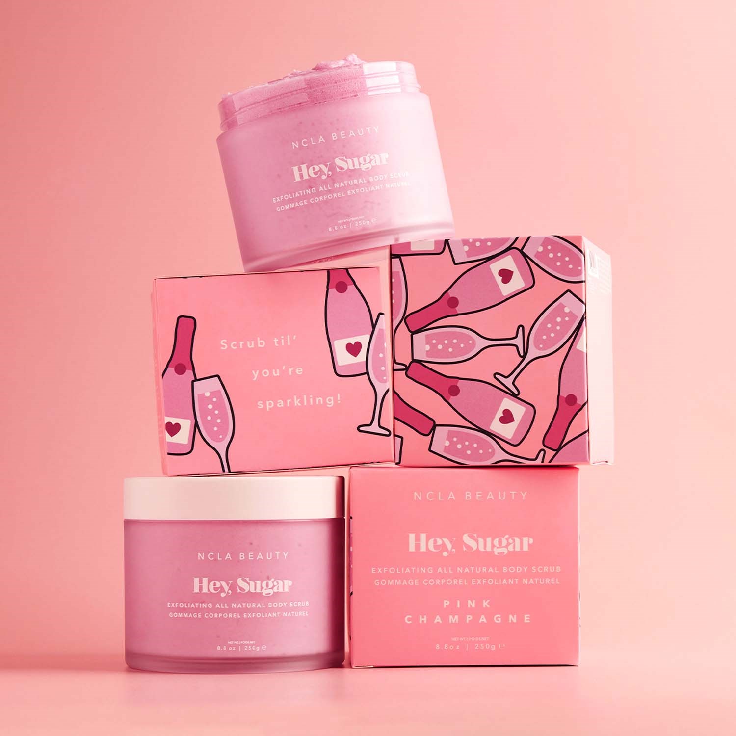NCLA Beauty Pink Champagne  Hey, Sugar Body Scrub 250 g (obrázok 4)