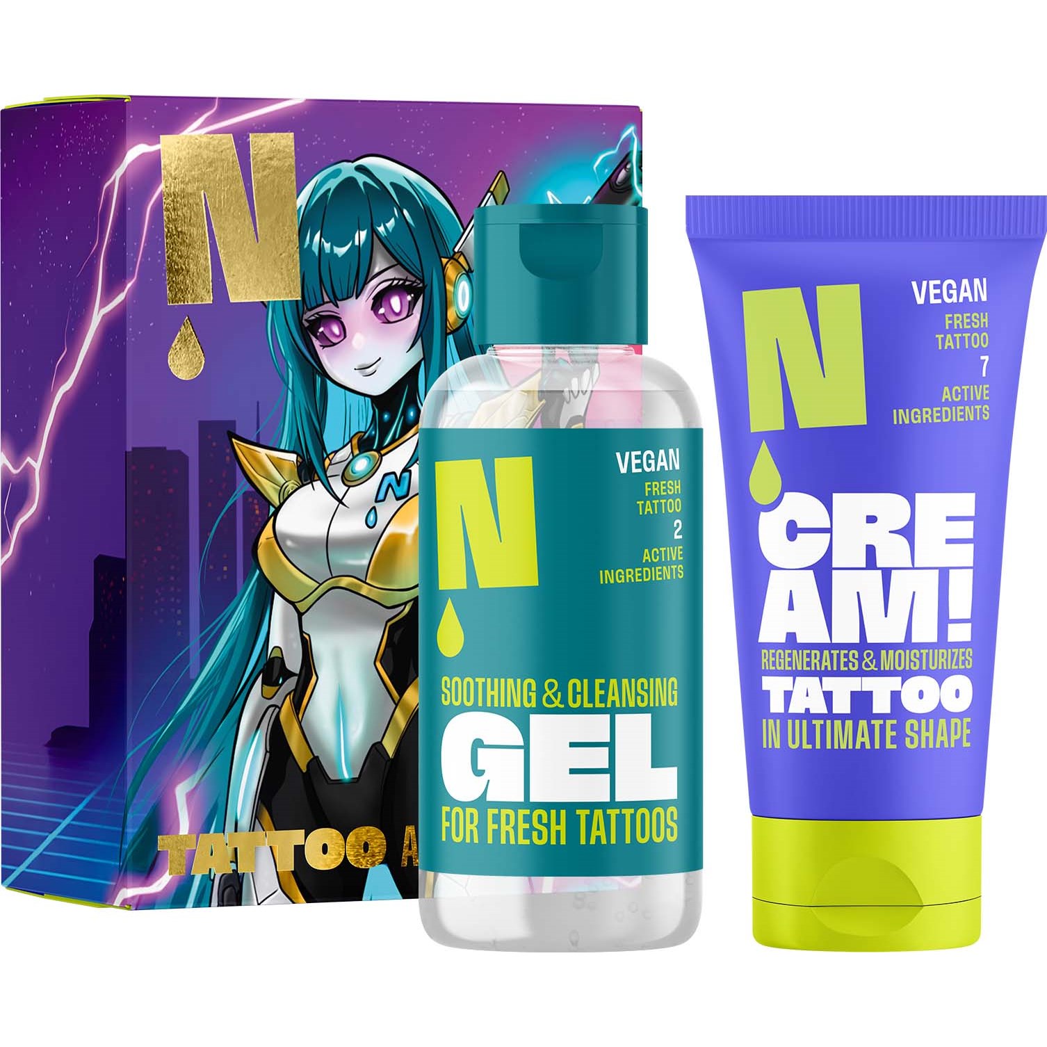 Neba Tattoo Aftercare Set Cream + Gel (1 sæt)