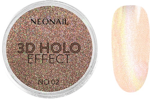 Een glanzende gel met holografische effecten en een proefmonster aan de rechterkant.
