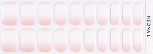 Zestaw przezroczystych tipsów do paznokci w plastikowej tacce, oznaczony 'NEONAIL'.