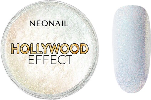 A container of nail product labeled 'Hollywood Effect' and a white nail sticking out.