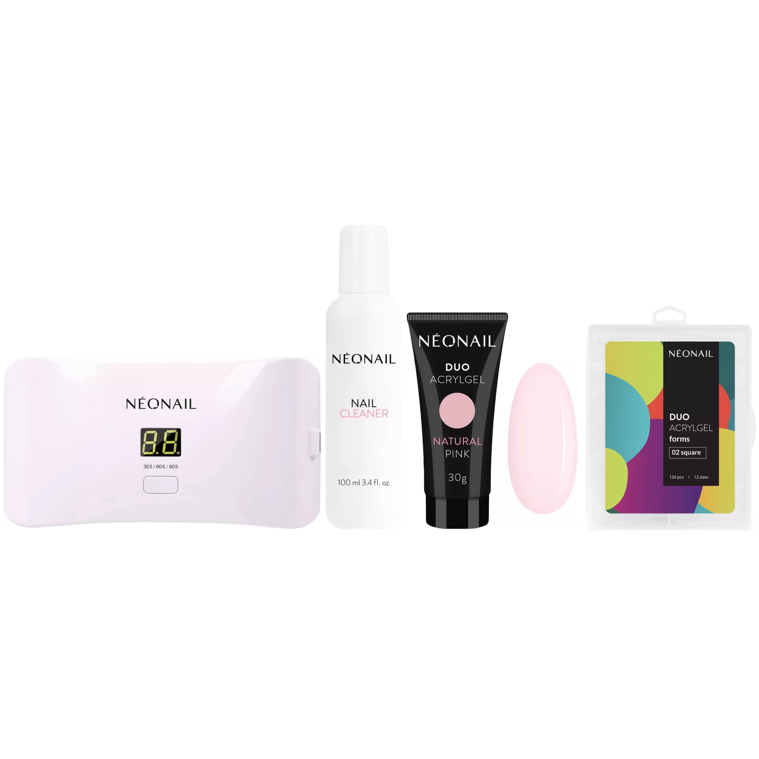 NEONAIL Nail Extention Kit With Duo Acrylgel Natural Pink & Squar