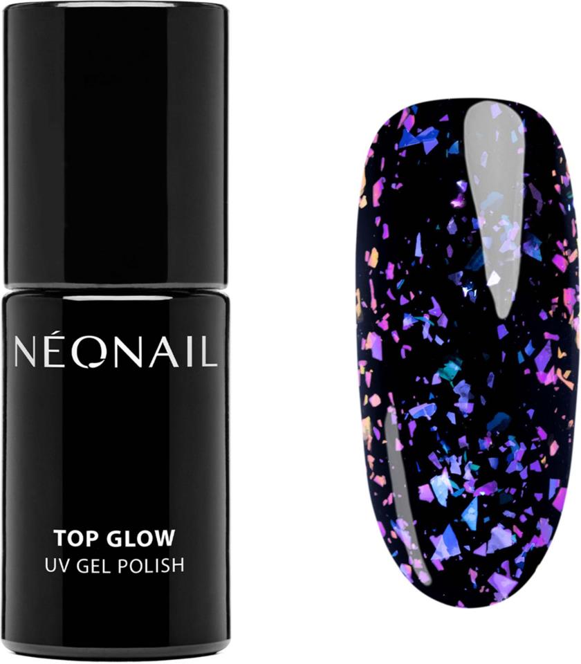 NEONAIL UV Gel Polish 7,2 ml - Top Glow Violet Aurora Flakes