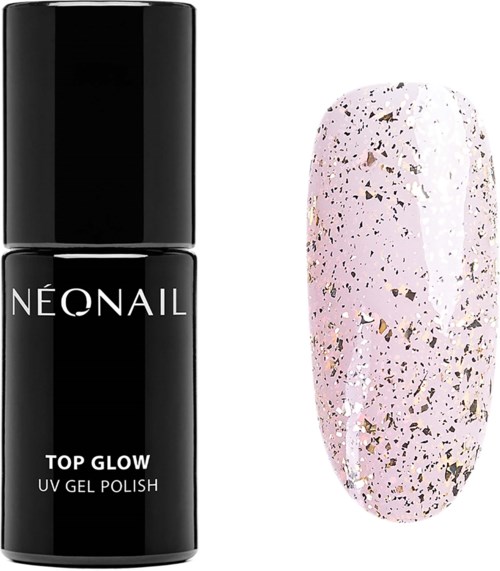 NEONAIL UV Gel Polish Top Glow Gold Flakes