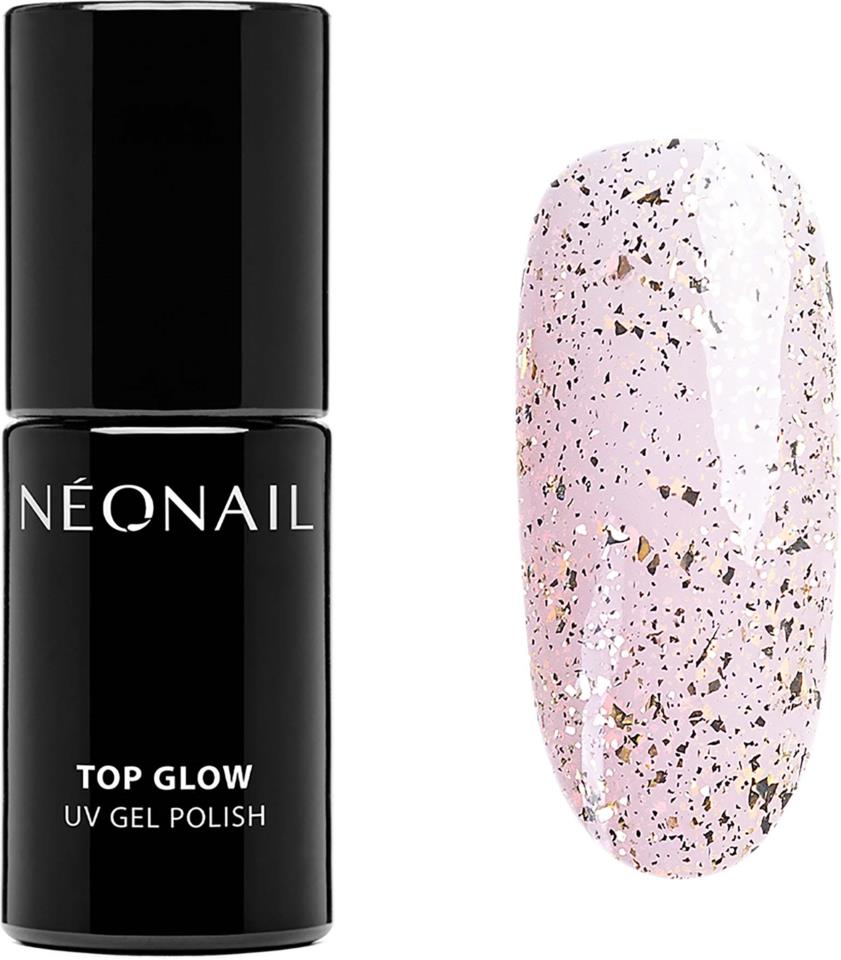 NEONAIL UV Gel Polish Top Glow Gold Flakes 7,2 ml