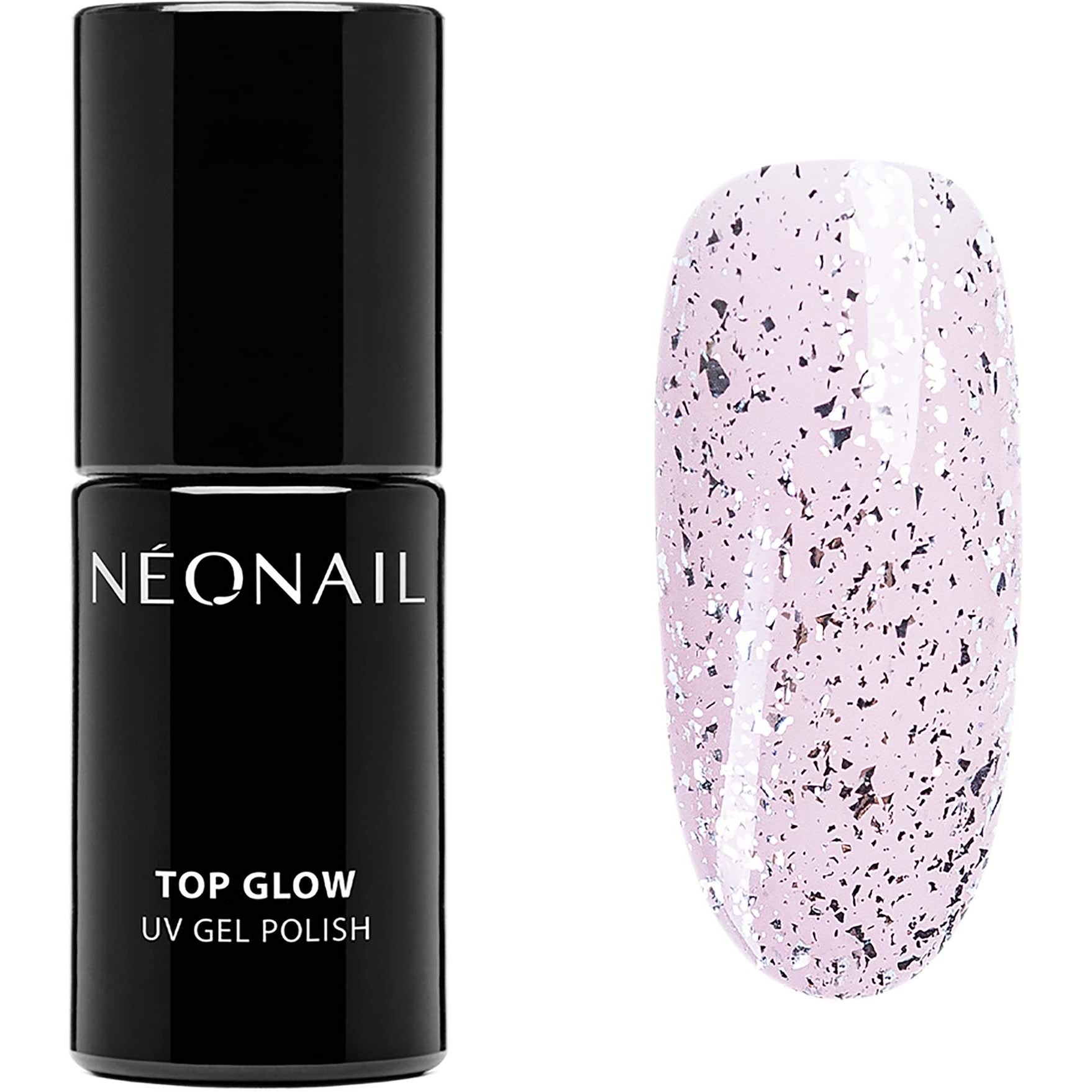 Läs mer om NEONAIL UV Gel Polish Top Glow Silver Flakes