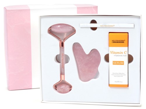 Neutriherbs Face Massage Roller Kit 3 in 1 - Vitamin C Skin Serum