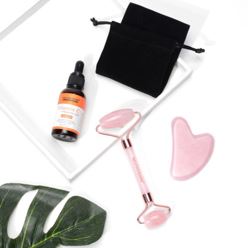 Набор для массажа лица Neutriherbs Face Massage Roller Kit 3 in 1, роллер, гуаша и осветляющая сыворотка Vitamin C — фото 3