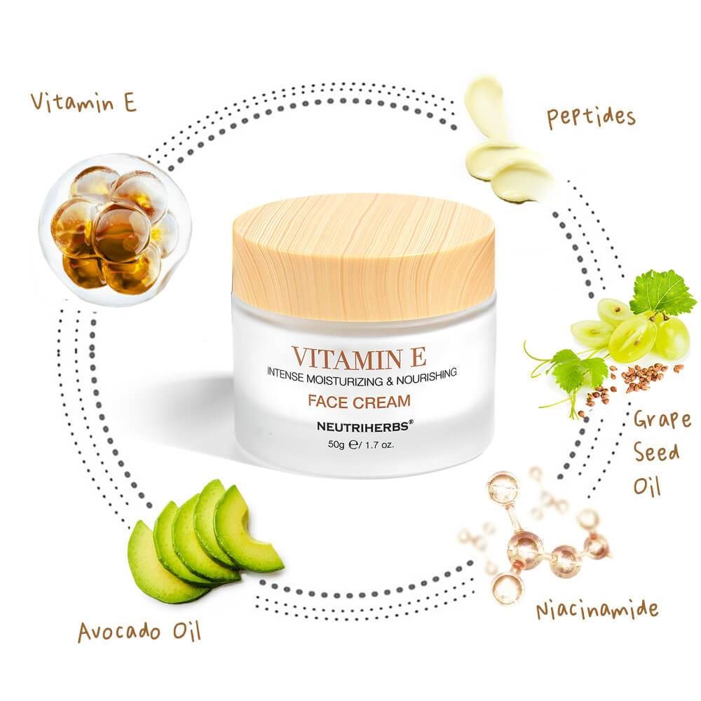 Крем для лица Neutriherbs Vitamin E Face Cream с витамином E, увлажняющий и питательный, 50 мл — фото 5