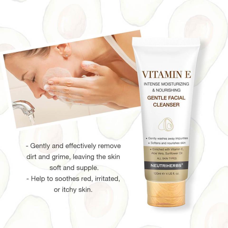 Neutriherbs Vitamin E Gentle Facial Cleanser - Intense Moisturizing & Nourishing 120 ml