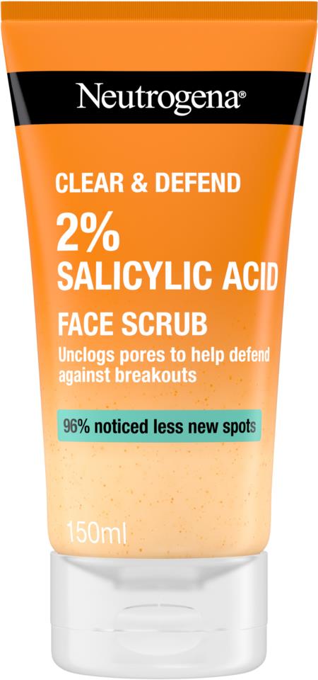 Neutrogena Clear & Defend 2 % Salicylic Acid Face Scrub 150 ml