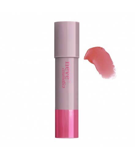 Pink läppstiftsrör med en läppstiftsprov bredvid.