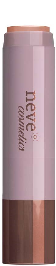 En sminkpennor med rosa och brunt design, märkta 'neve cosmetics'.
