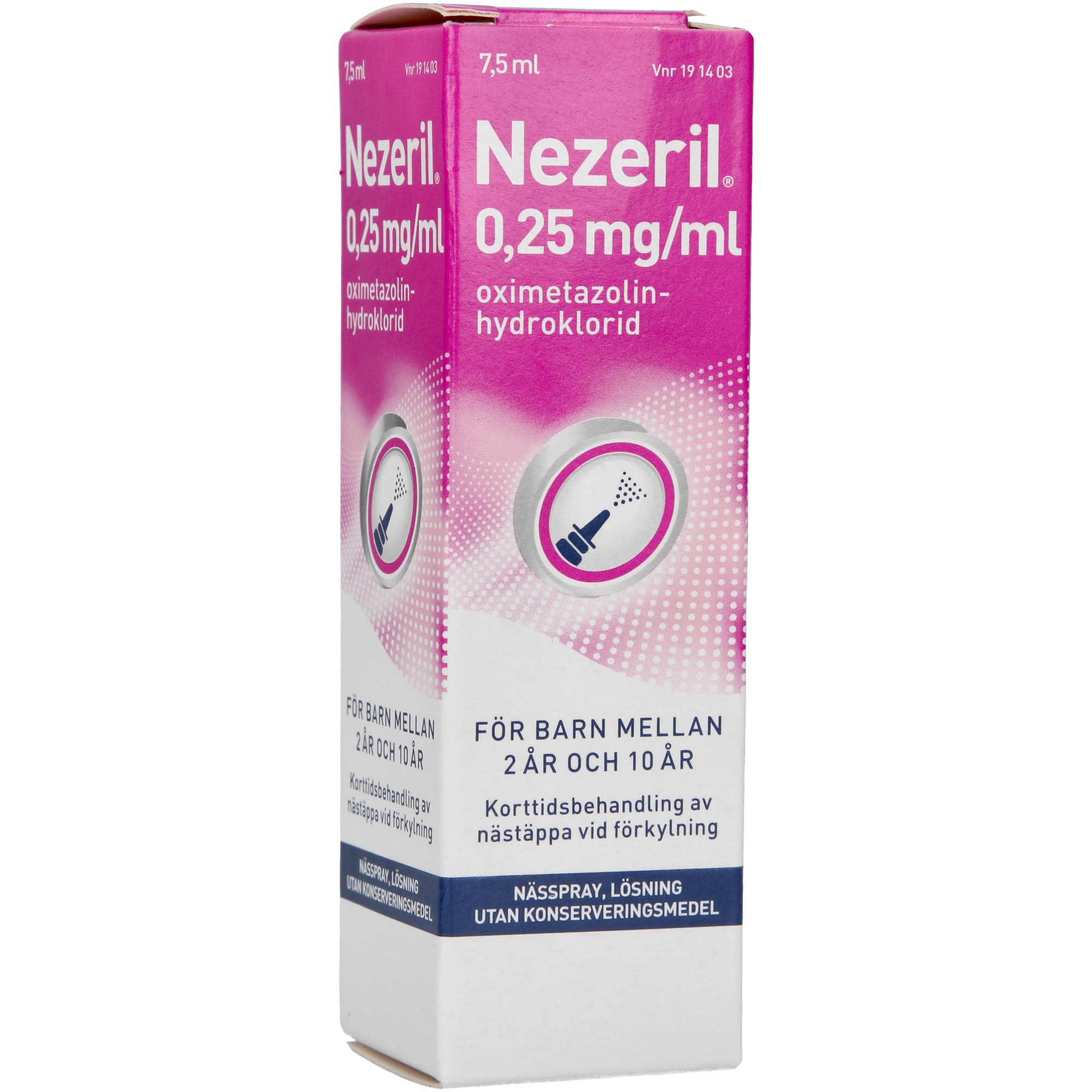 Läs mer om Nezeril Nässpray 0,25 mg/ml 7,5 ml