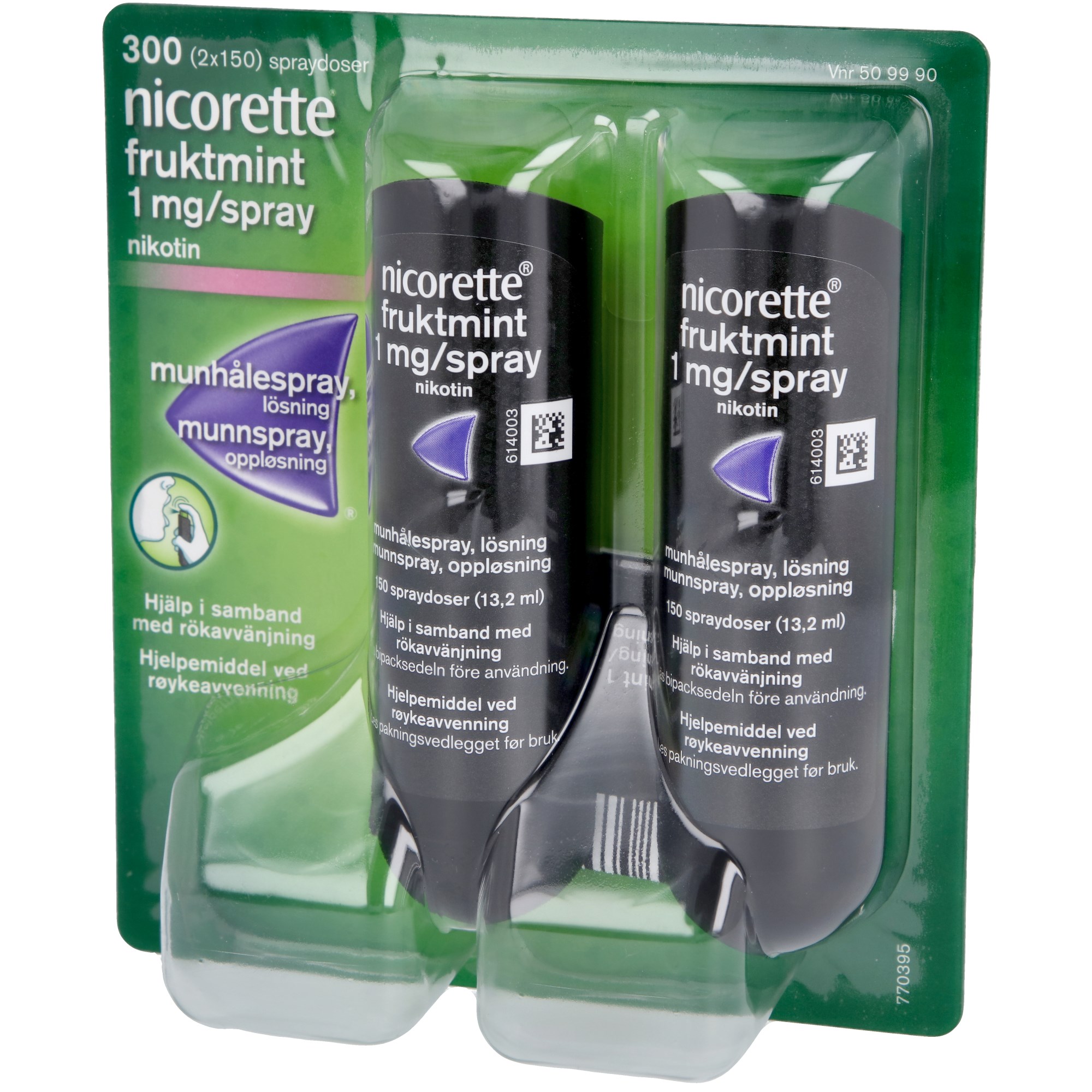 Läs mer om Nicorette Fruktmint Spray 1mg 2x150 doser