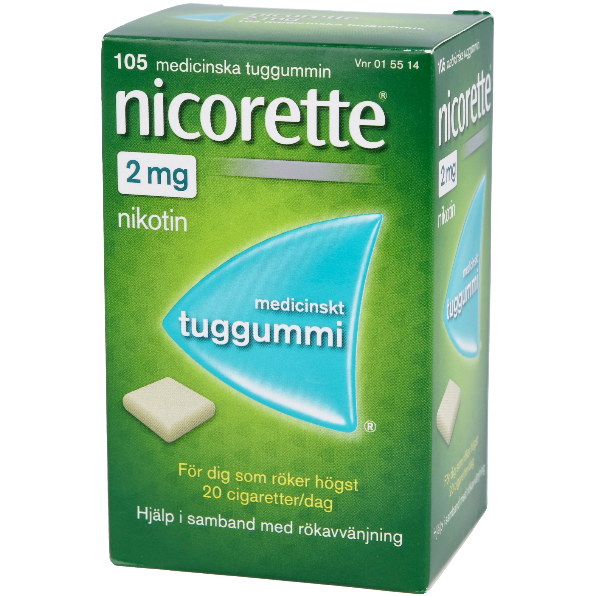 Läs mer om Nicorette Medicinskt tuggummi 2mg 105 st