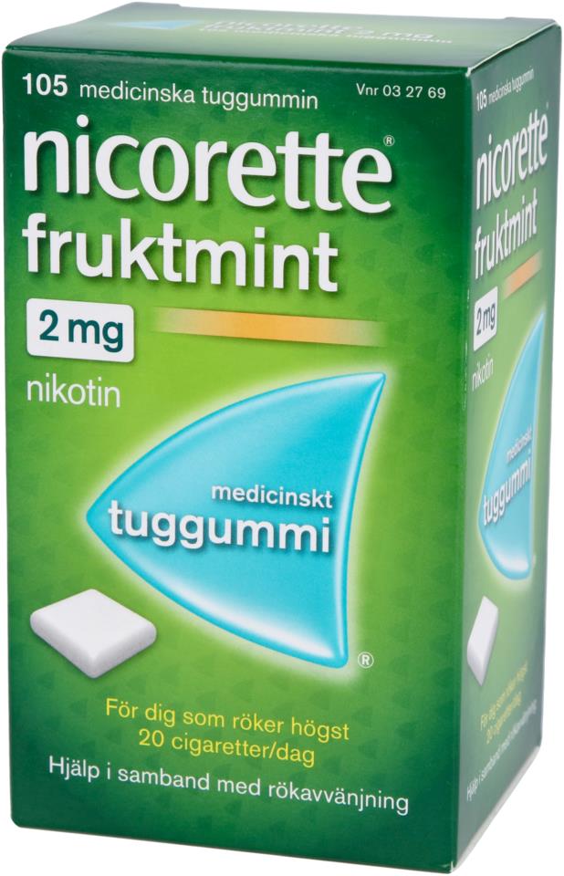 Nicorette Medicinskt tuggummi Fruktmint 2mg 105 st