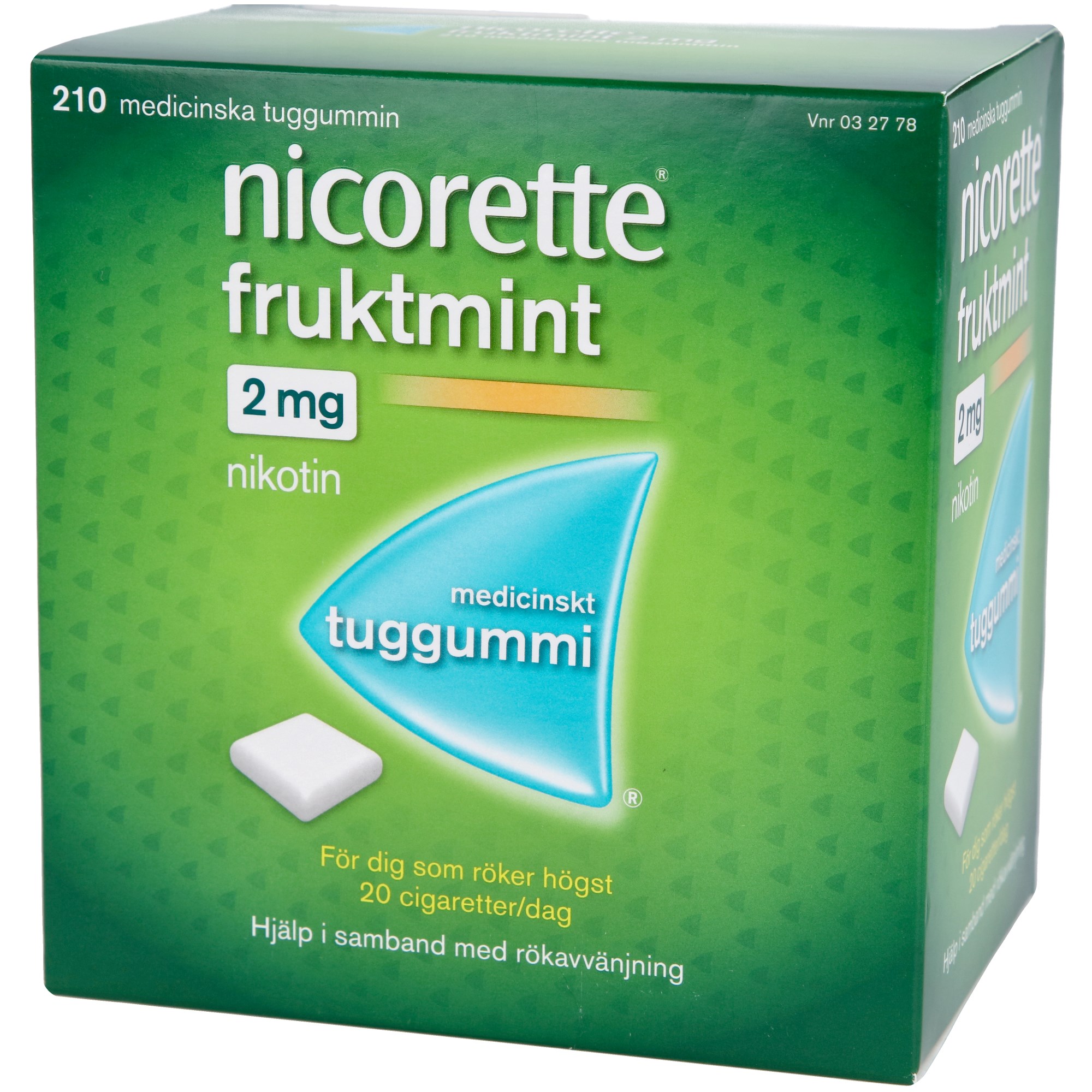 Läs mer om Nicorette Medicinskt tuggummi Fruktmint 2mg 210 st