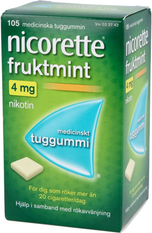 Nicorette Medicinskt tuggummi Fruktmint 4mg 105 st