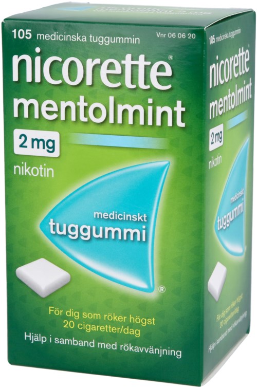 Nicorette Medicinskt tuggummi Mentholmint 2mg 105 st