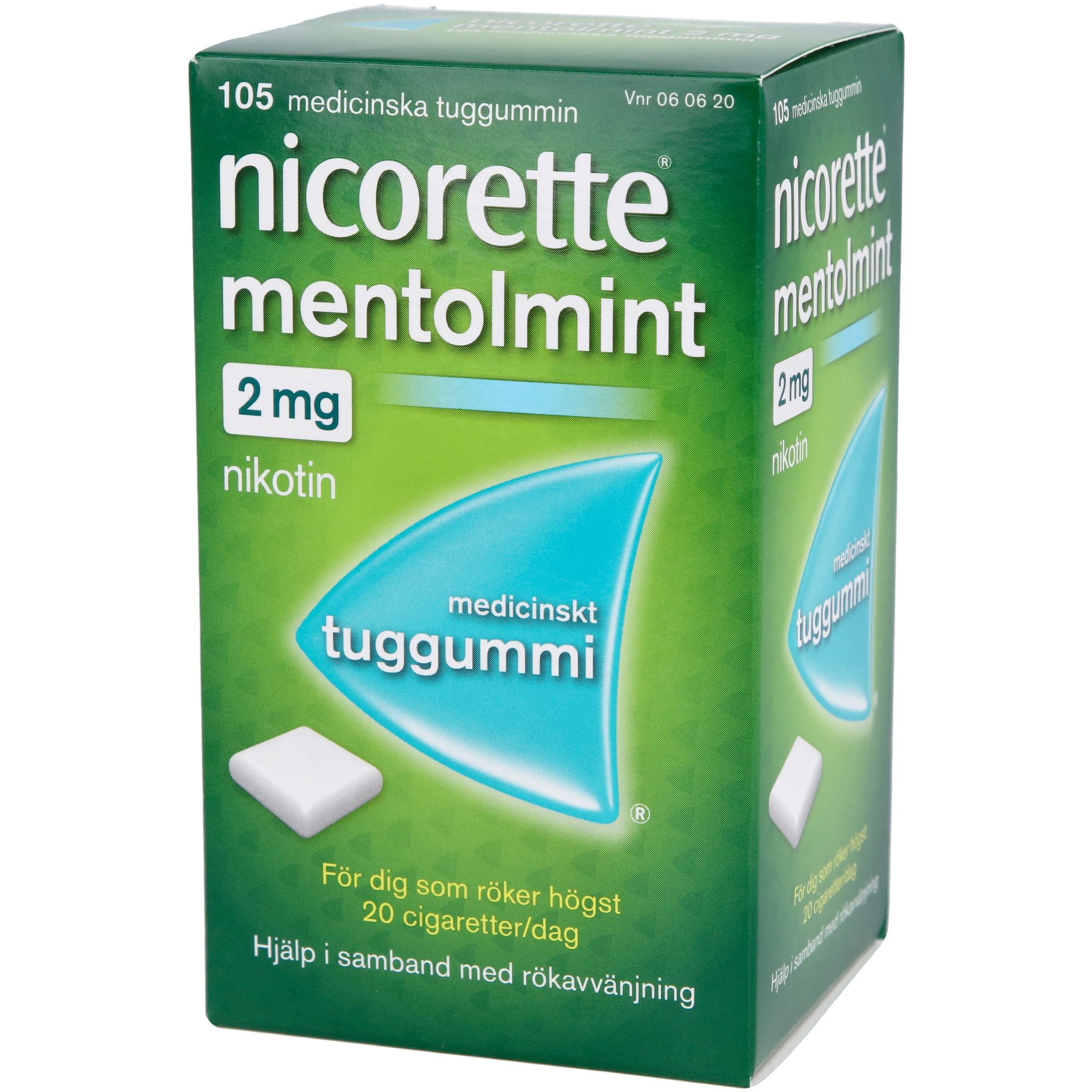 Läs mer om Nicorette Medicinskt tuggummi Mentholmint 2mg 105 st