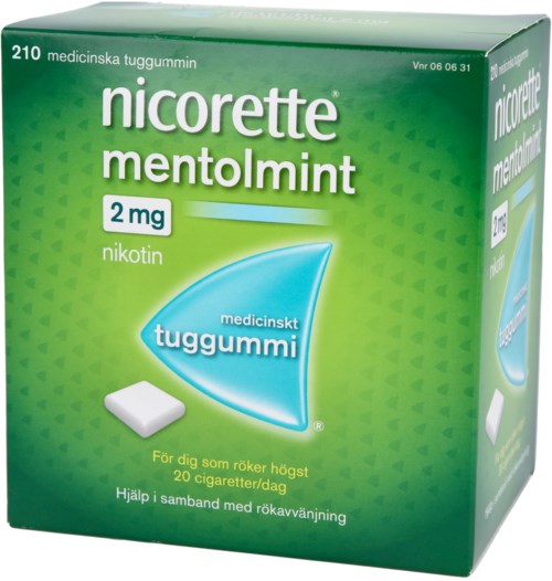 Nicorette Medicinskt tuggummi Mentholmint 2mg 210 st
