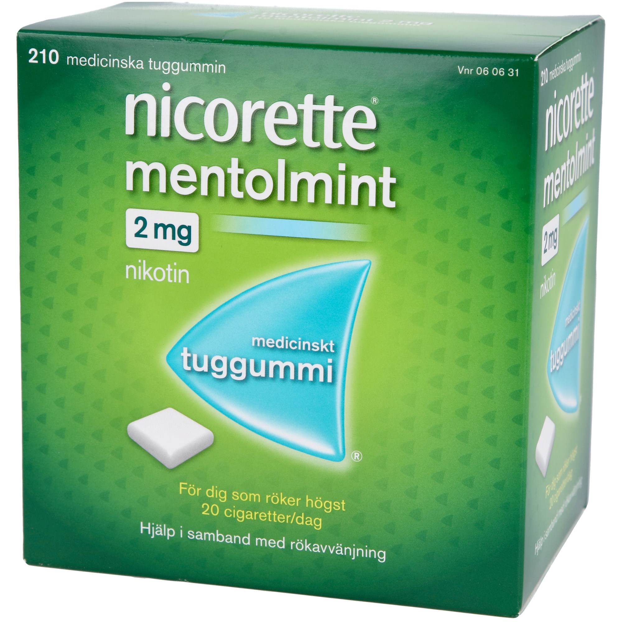 Läs mer om Nicorette Medicinskt tuggummi Mentholmint 2mg 210 st
