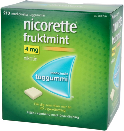 Nicorette Medicinskt tuggummi Fruktmint 4mg 210 st