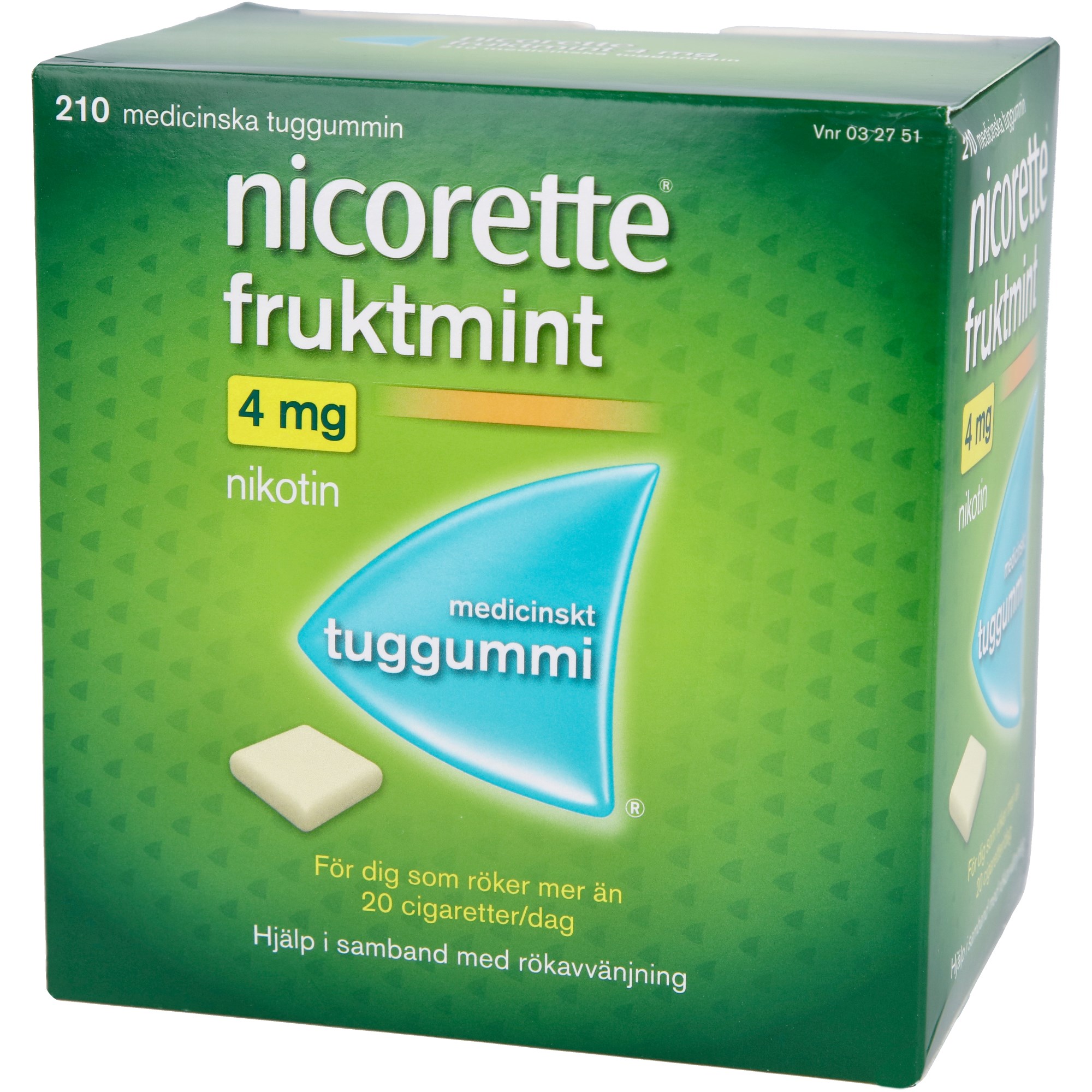 Läs mer om Nicorette Medicinskt tuggummi Fruktmint 4mg 210 st