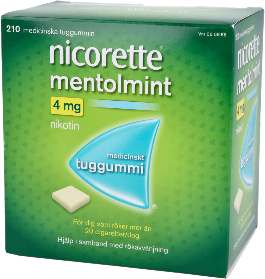 Nicorette Mentolmint Medicinskt Tuggummi 4 mg 210 st